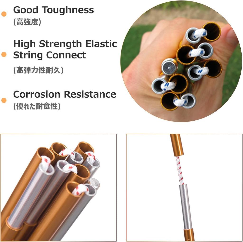 Tent Poles Aluminum Tent Rod Replacement Camping Accessories, Multifunction Lightweight Tent Poles Repair Kit, 7001 Series Aircraft-Grade Aluminum