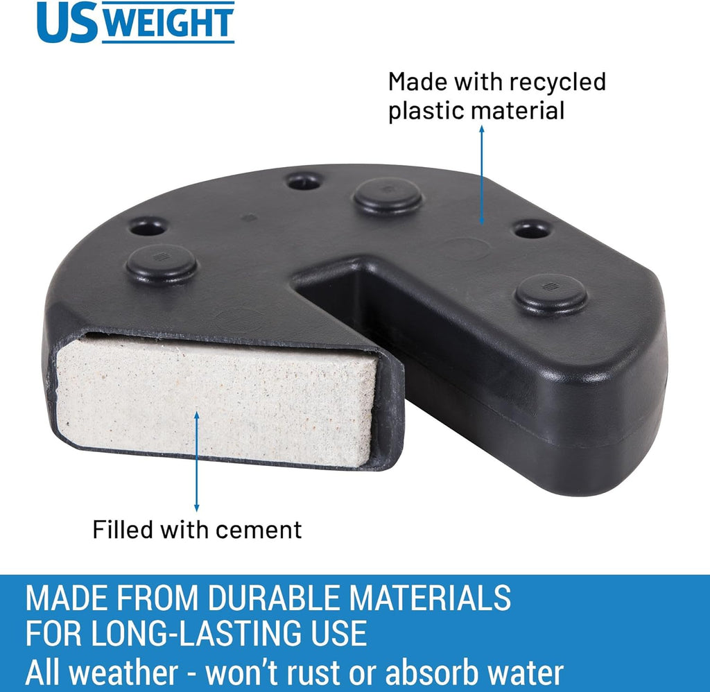 40 Pound Canopy Weight Set of 4 and Carry Strap with No-Pinch Design - Easy Installation and Removal to Secure Tents, Canopies, and Umbrellas at Outdoor Events