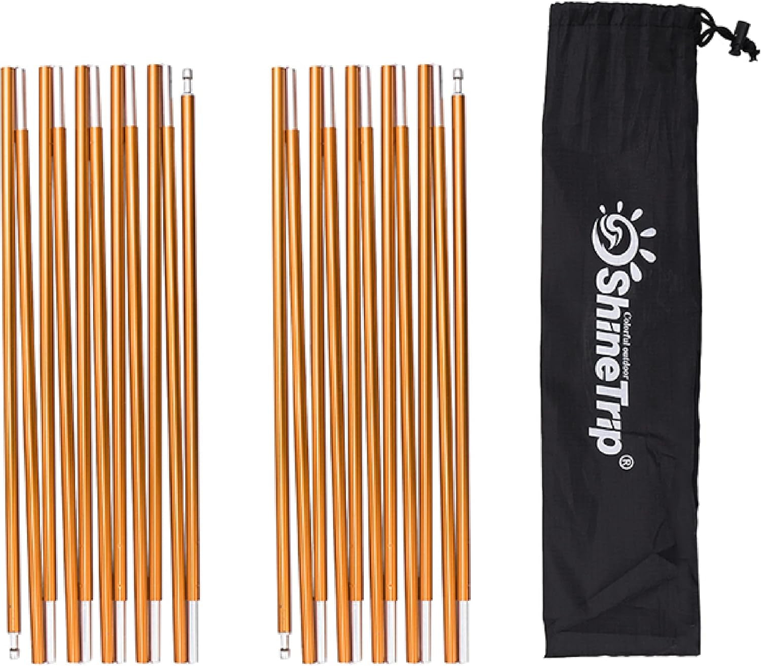 Tent Poles Aluminum Tent Rod Replacement Camping Accessories, Multifunction Lightweight Tent Poles Repair Kit, 7001 Series Aircraft-Grade Aluminum