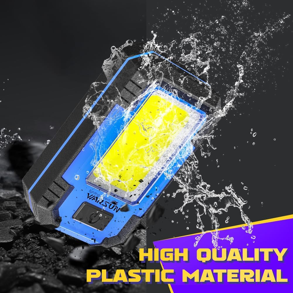 LED Work Light Rechargeable Magnetic Portable Mechanic Worklight Battery Powered 1200 Lumens Super Bright for Car Repairing, Camping, Hiking, Gifts for Dad, Blue