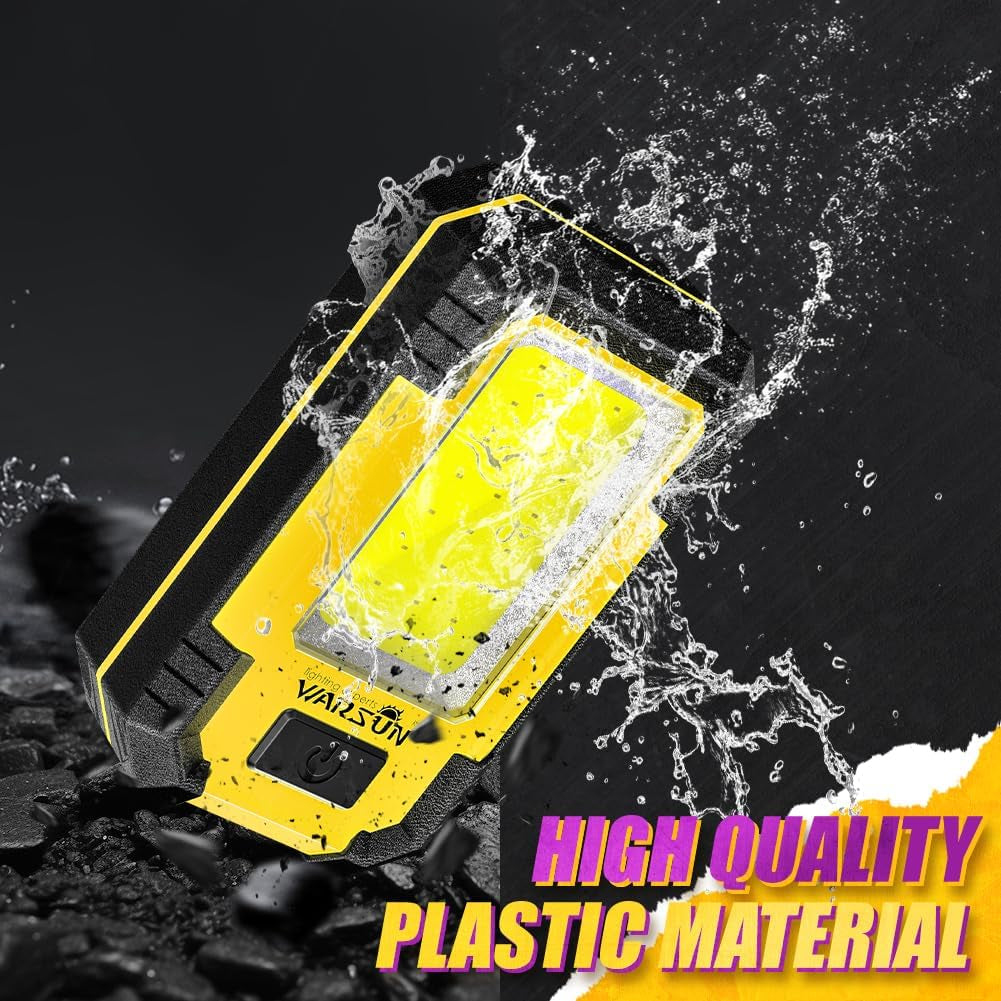 Rechargeable Work Light LED Magnetic Mechanic Light Portable Worklight for Camping Car Repairing 1200 High Lumens Bright Yellow