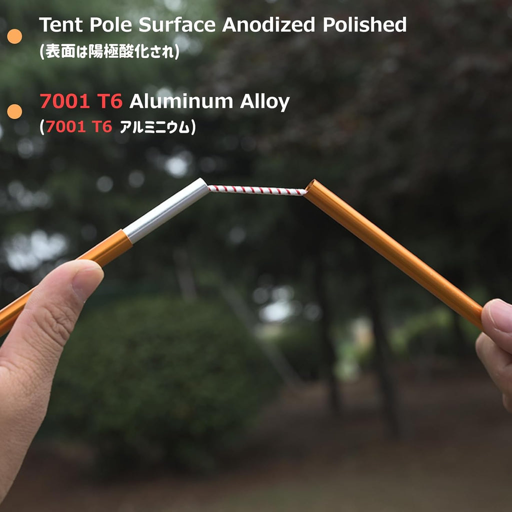 Tent Poles Aluminum Tent Rod Replacement Camping Accessories, Multifunction Lightweight Tent Poles Repair Kit, 7001 Series Aircraft-Grade Aluminum