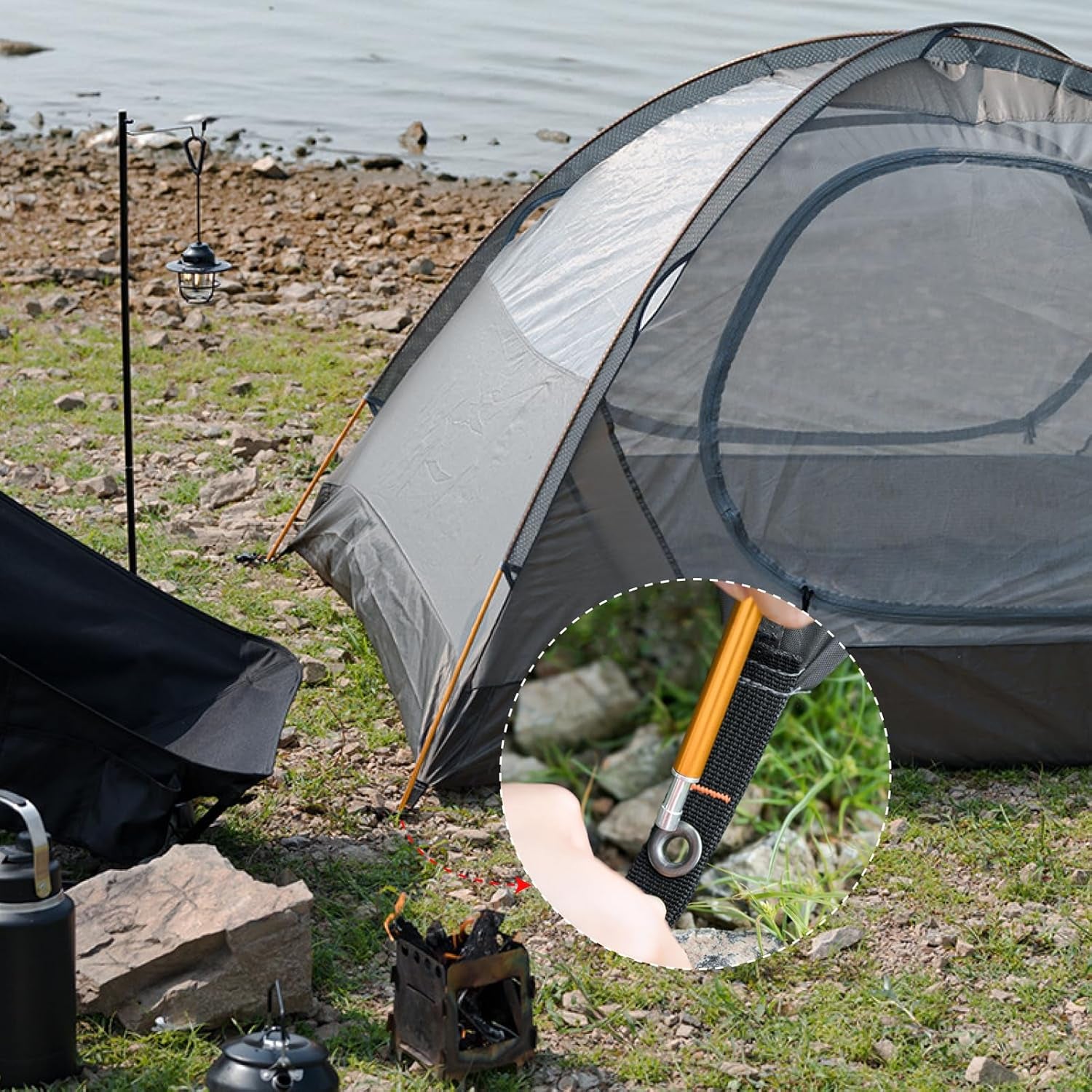 Tent Poles Aluminum Tent Rod Replacement Camping Accessories, Multifunction Lightweight Tent Poles Repair Kit, 7001 Series Aircraft-Grade Aluminum