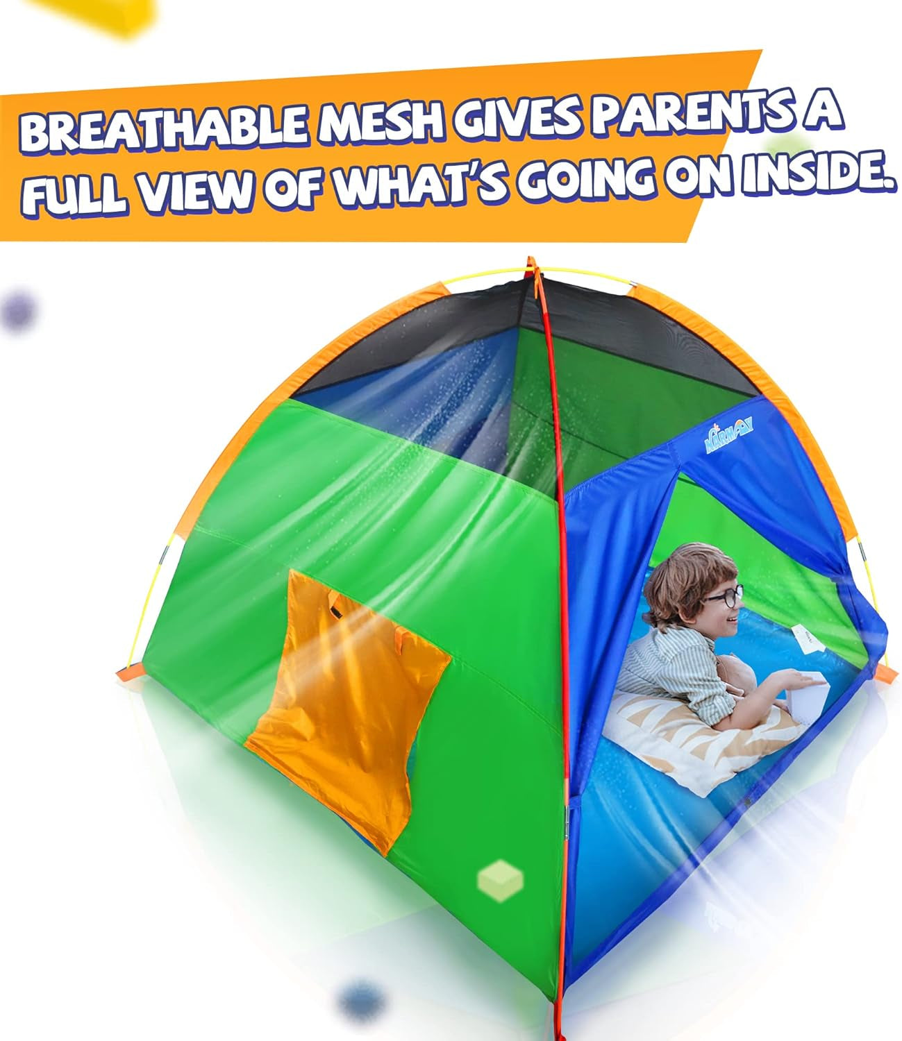 ® Play Tent Easy Fun Dome Tent for Kids Indoor/Outdoor Fun - 60 X 60 X 44 Inch