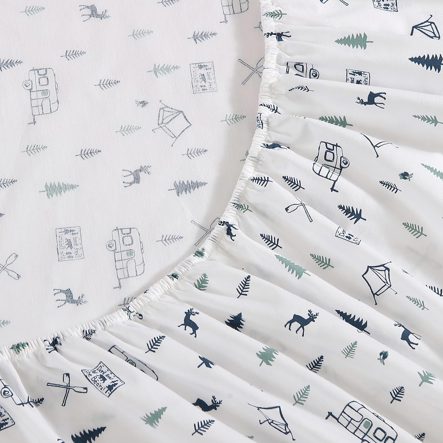 - Twin Sheet Set, Cotton Percale Bed Sheets, Crisp & Cool Bed Sheets, Ideal Dorm Essentials (Campout Dark Blue, Twin)