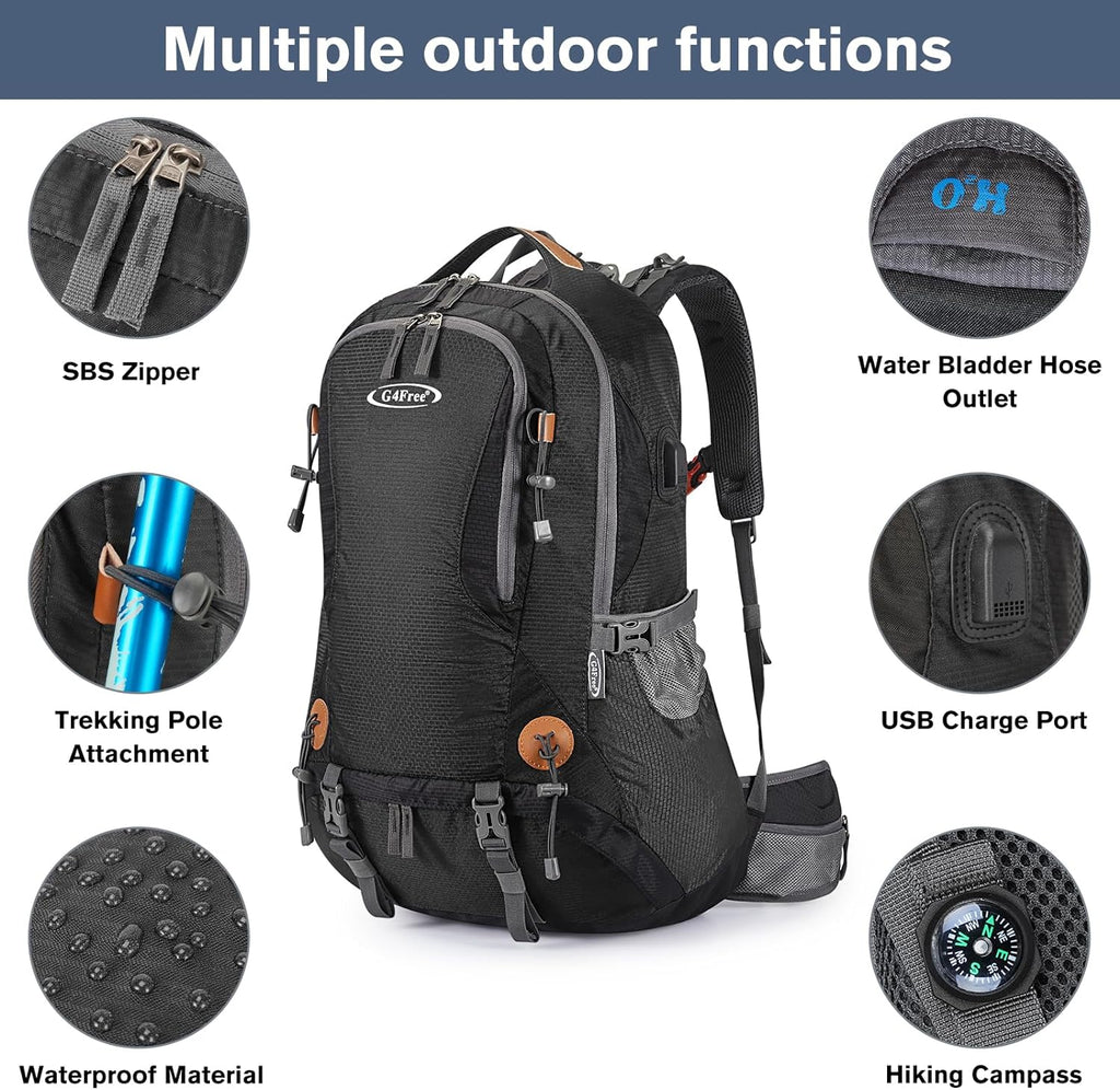 50L Hiking Backpack Waterproof Daypack Outdoor Camping Climbing Backpack with Rain Cover for Men Women