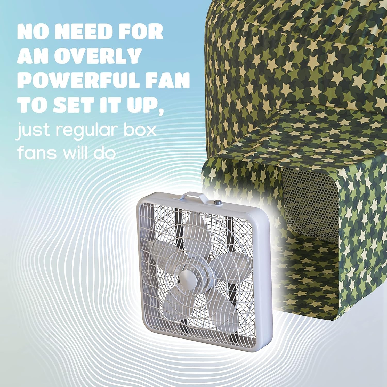 Inflatable Tent for Kids (Camo Dark Grey), Inflatable Air Tent for Kids Sets up and Stores Away in Seconds, Improved Blow up Fort (Fan NOT Included) (Camo Stars)