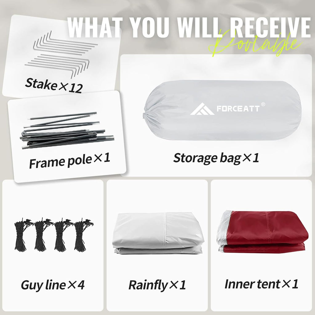 Tent for 2 and 3 Person Is Waterproof and Windproof, Camping Tent for 3 to 4 Seasons,Lightweight Aluminum Pole Backpacking Tent Can Be Set up Quickly,Great for Hiking