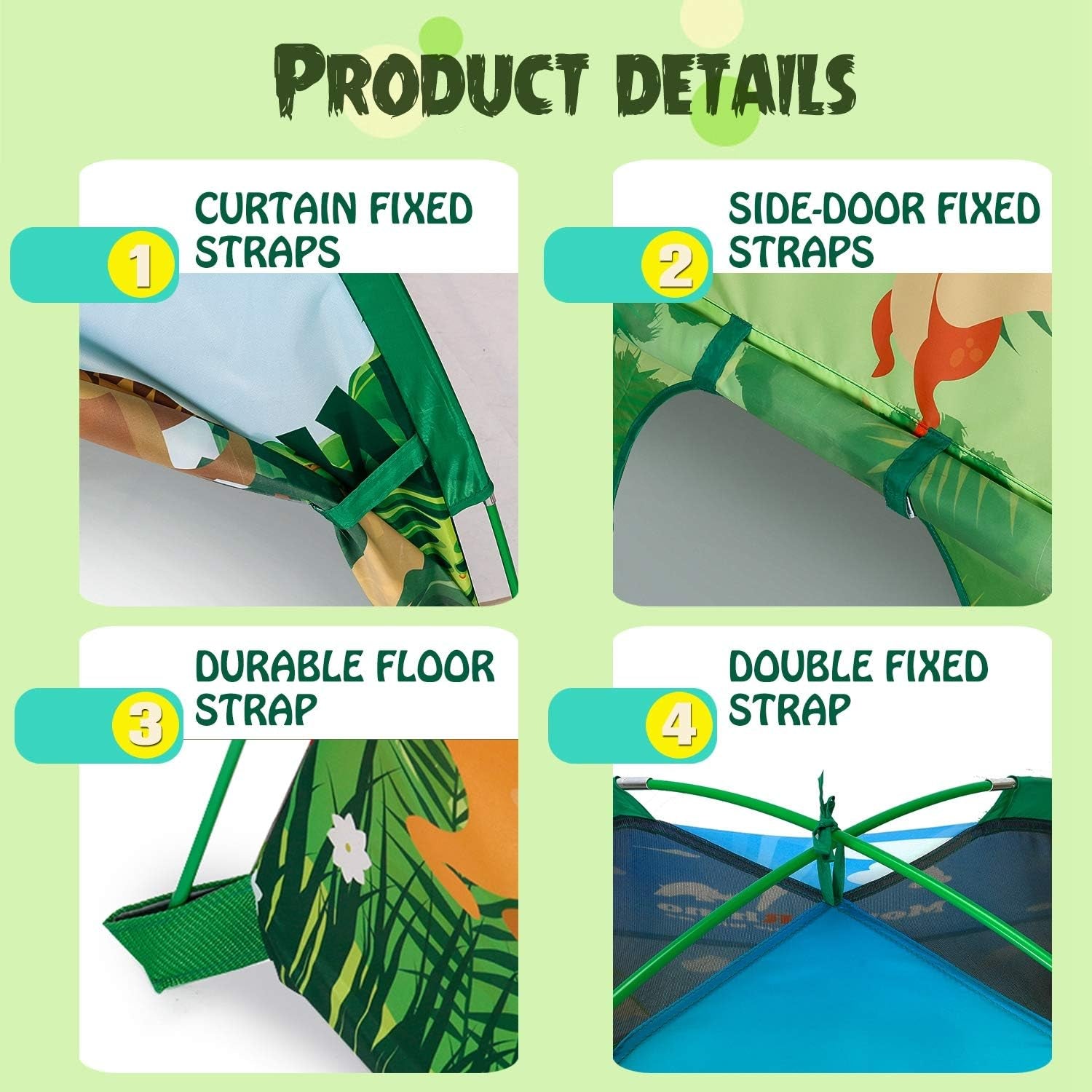 Kids Play Tent -48”X48”X42” Dinosaur Tent Playhouse Outdoor Indoor Tents for Kids Portable Dinosaur Toys Tents for Boys Girls Imaginative Camping Games Kid’S Gift