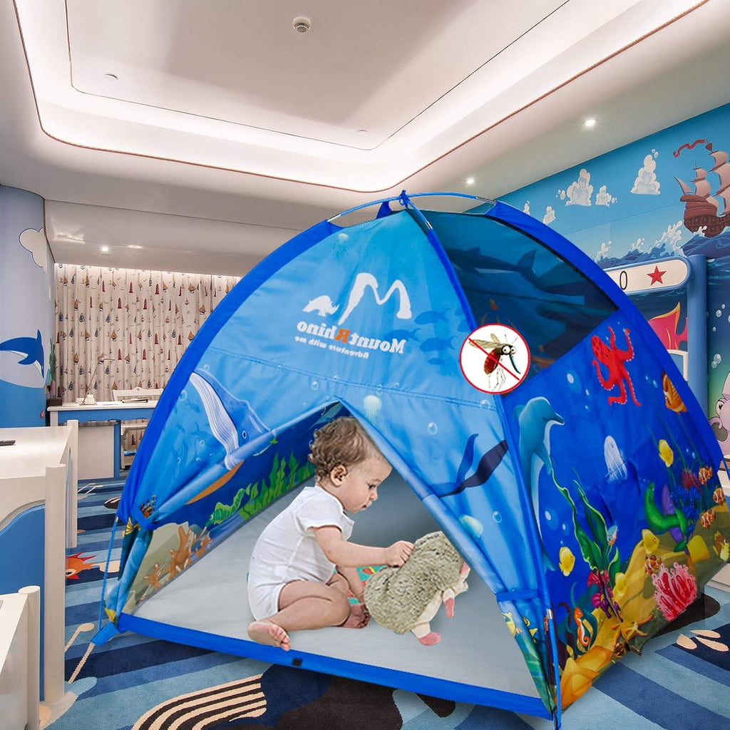 Kids Play Tent Playhouse-48”X48”X42” Ocean Tent Indoor Outdoor Tents for Kids Portable Ocean Animals Toys Tents for Boys Girls Imaginative Camping Games Kid’S Gift