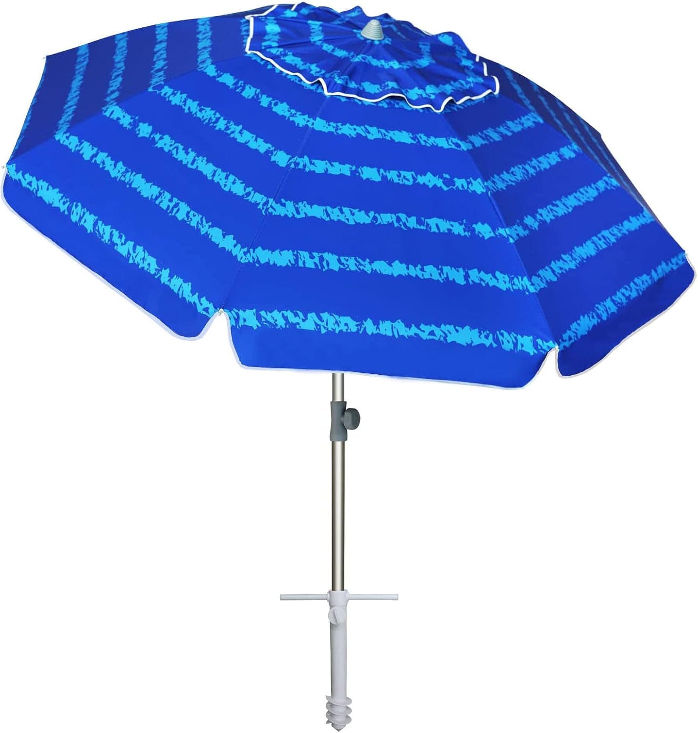 7 Foot Heavy Duty HIGH Wind Beach Umbrella with Sand Anchor Vent Tilt Portable Sun Shelter, UV 50+ Sun Protection Outdoor Sunshade Umbrellas Carry Bag for Patio Garden Pool Backyard Multicolor