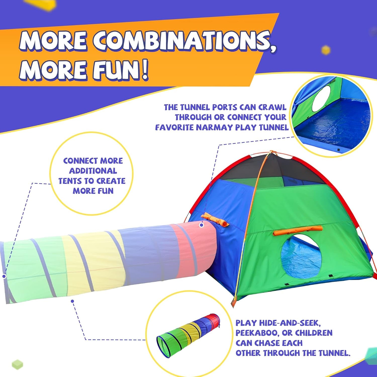 ® Play Tent Easy Fun Dome Tent for Kids Indoor/Outdoor Fun - 60 X 60 X 44 Inch
