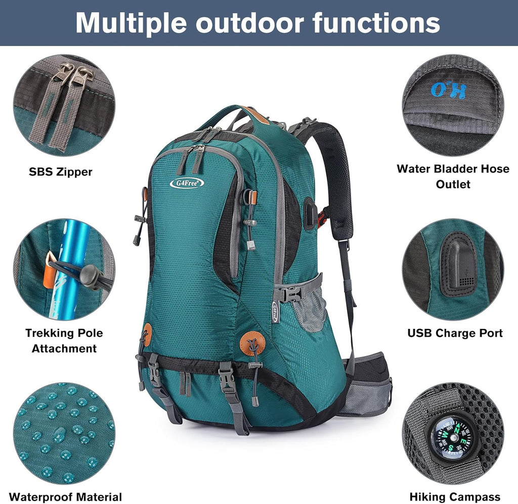 50L Hiking Backpack Waterproof Daypack Outdoor Camping Climbing Backpack with Rain Cover for Men Women