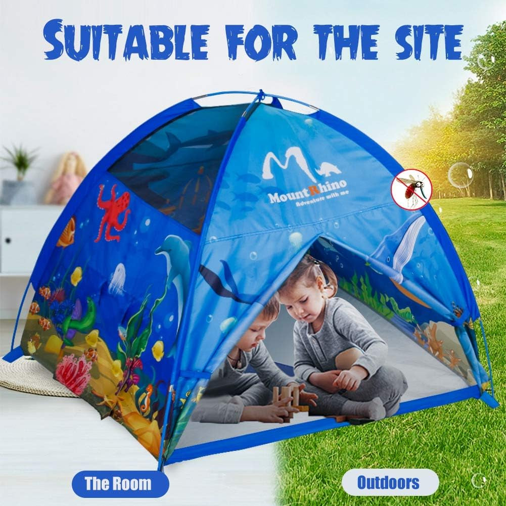 Kids Play Tent Playhouse-48”X48”X42” Ocean Tent Indoor Outdoor Tents for Kids Portable Ocean Animals Toys Tents for Boys Girls Imaginative Camping Games Kid’S Gift